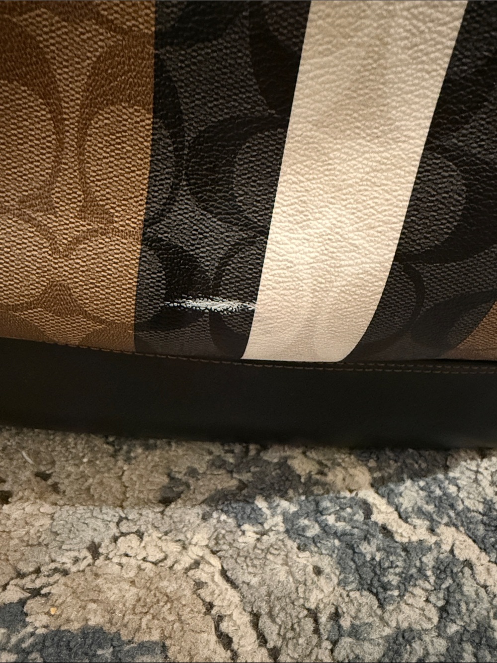 Coach Signature Monogram Brown Stripe Men's Backpack - Picture 3 of 12